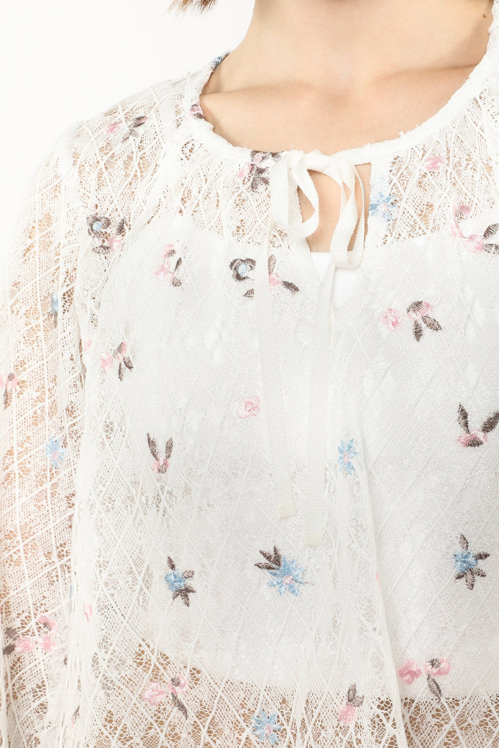 Embroidered Lacey Trellis Blouse - Anna Sui Outlet