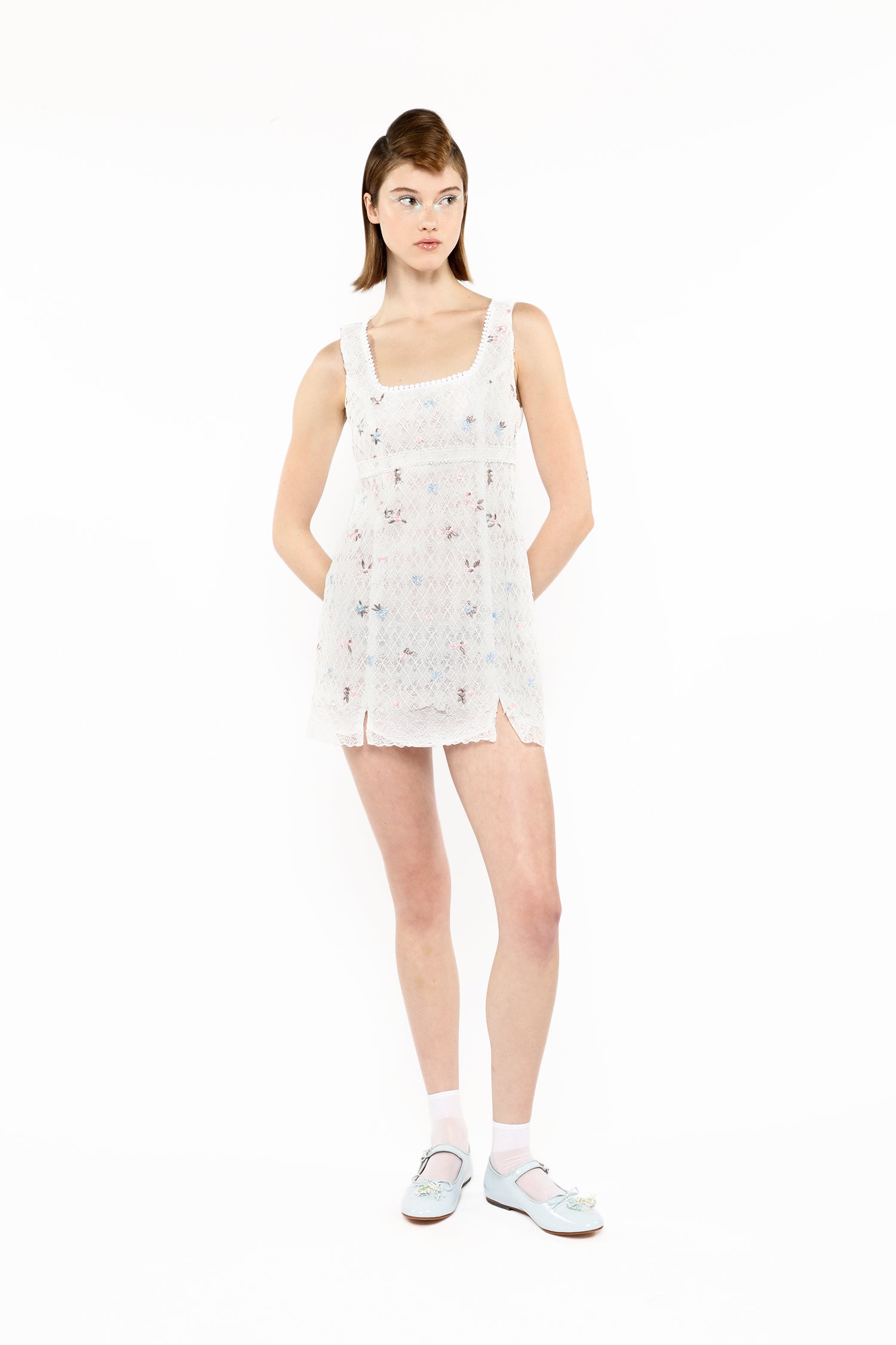 Embroidered Lacey Trellis Mini Dress - Anna Sui US
