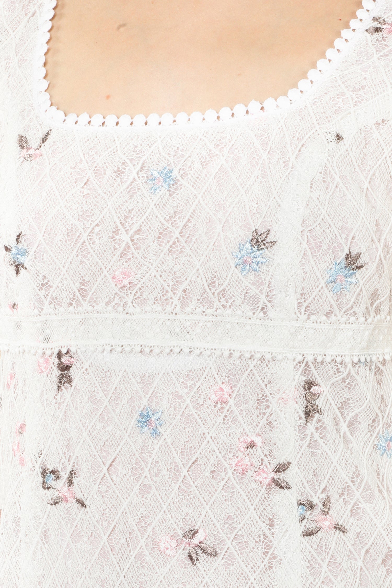 Embroidered Lacey Trellis Mini Dress - Anna Sui US