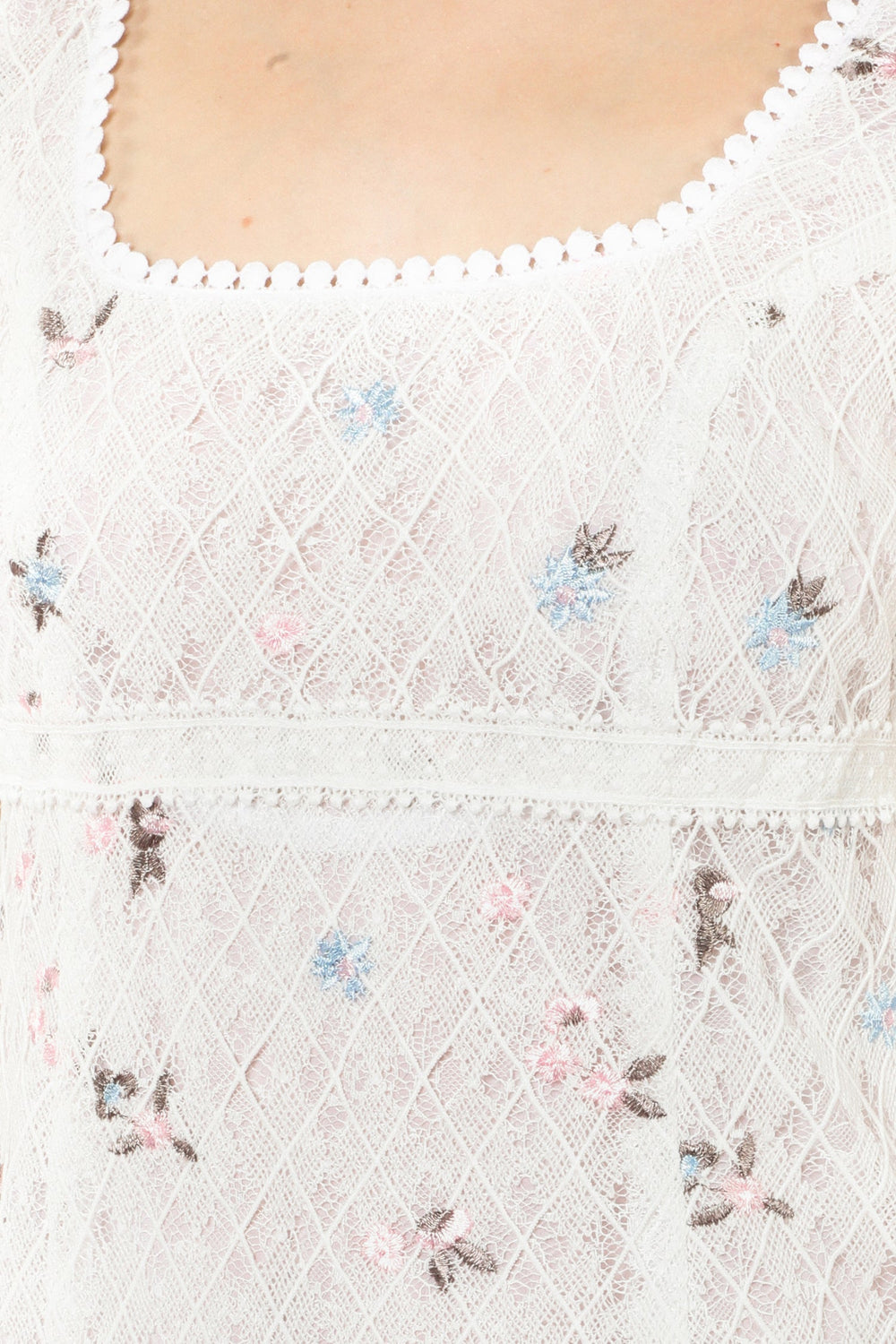 Embroidered Lacey Trellis Mini Dress - Anna Sui US