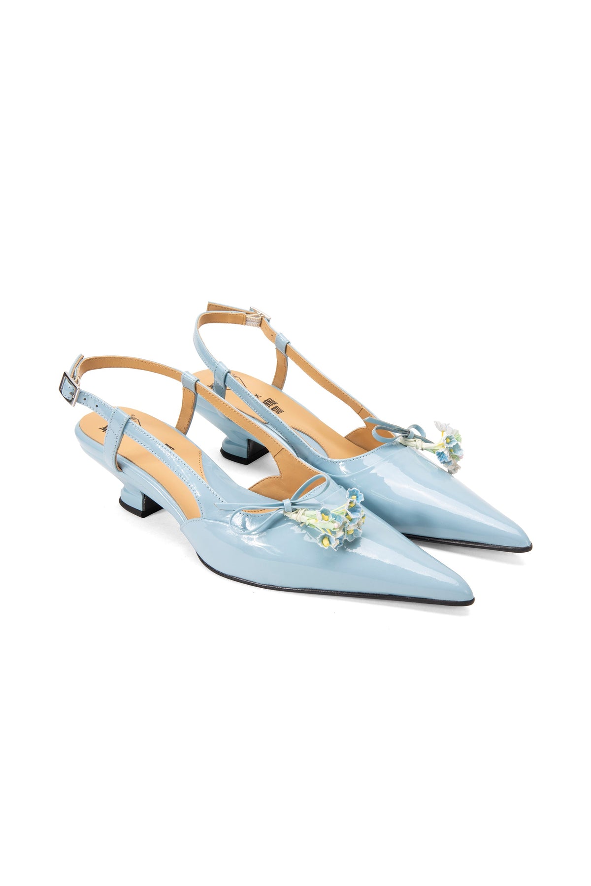 John Fluevog x Anna Sui Slingback Heels - Blue - Anna Sui Online