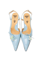 John Fluevog x Anna Sui Slingback Heels - Blue - Anna Sui Online