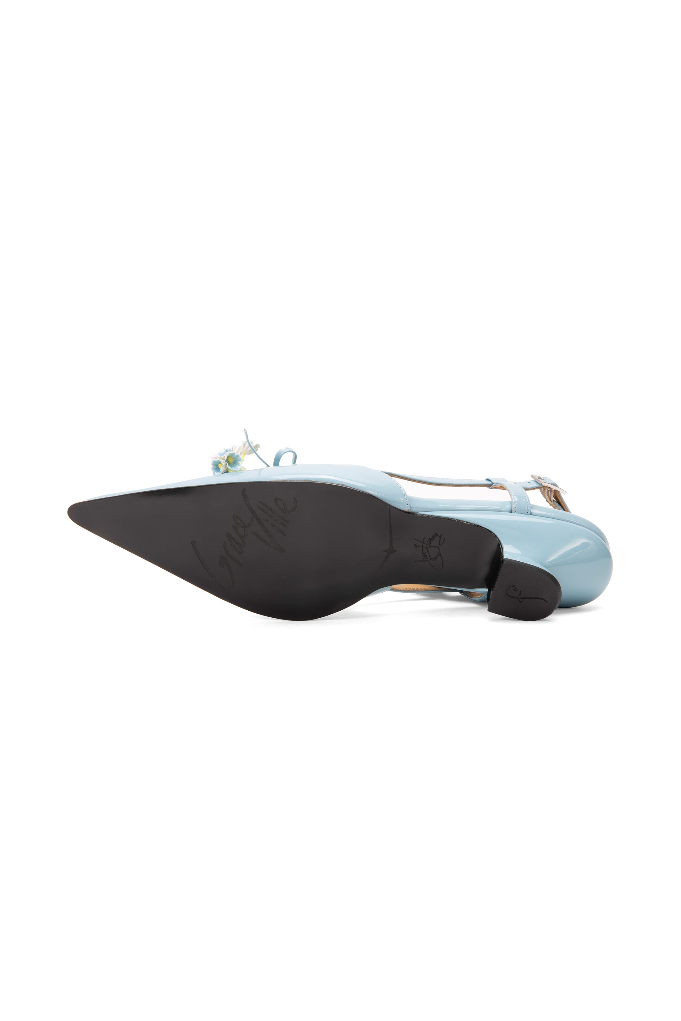 John Fluevog x Anna Sui Slingback Heels - Blue - Anna Sui Online