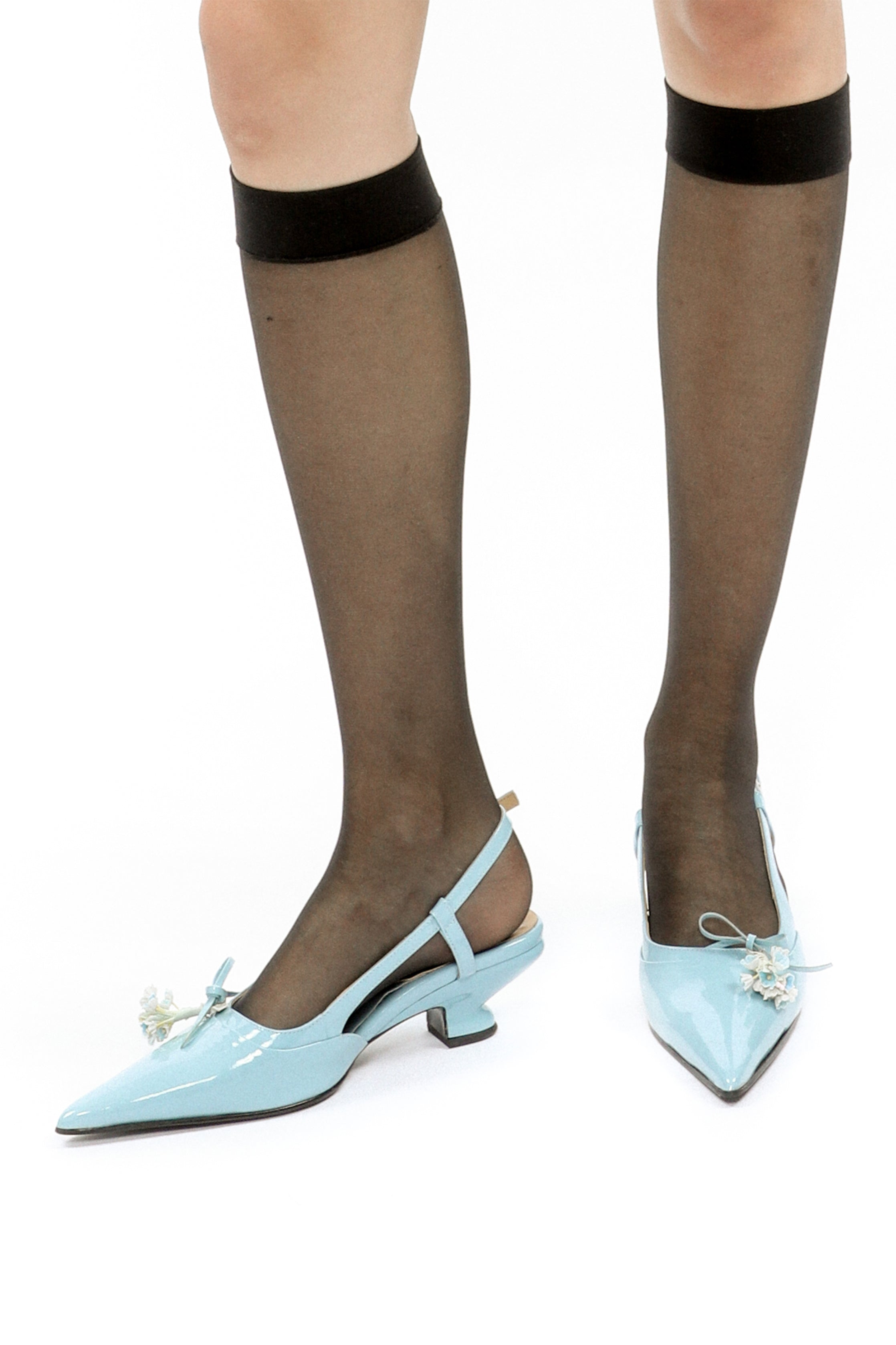 John Fluevog x Anna Sui Slingback Heels - Blue - Anna Sui Online