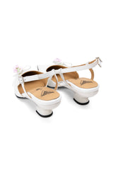 John Fluevog x Anna Sui Slingback Heels - White - Anna Sui US
