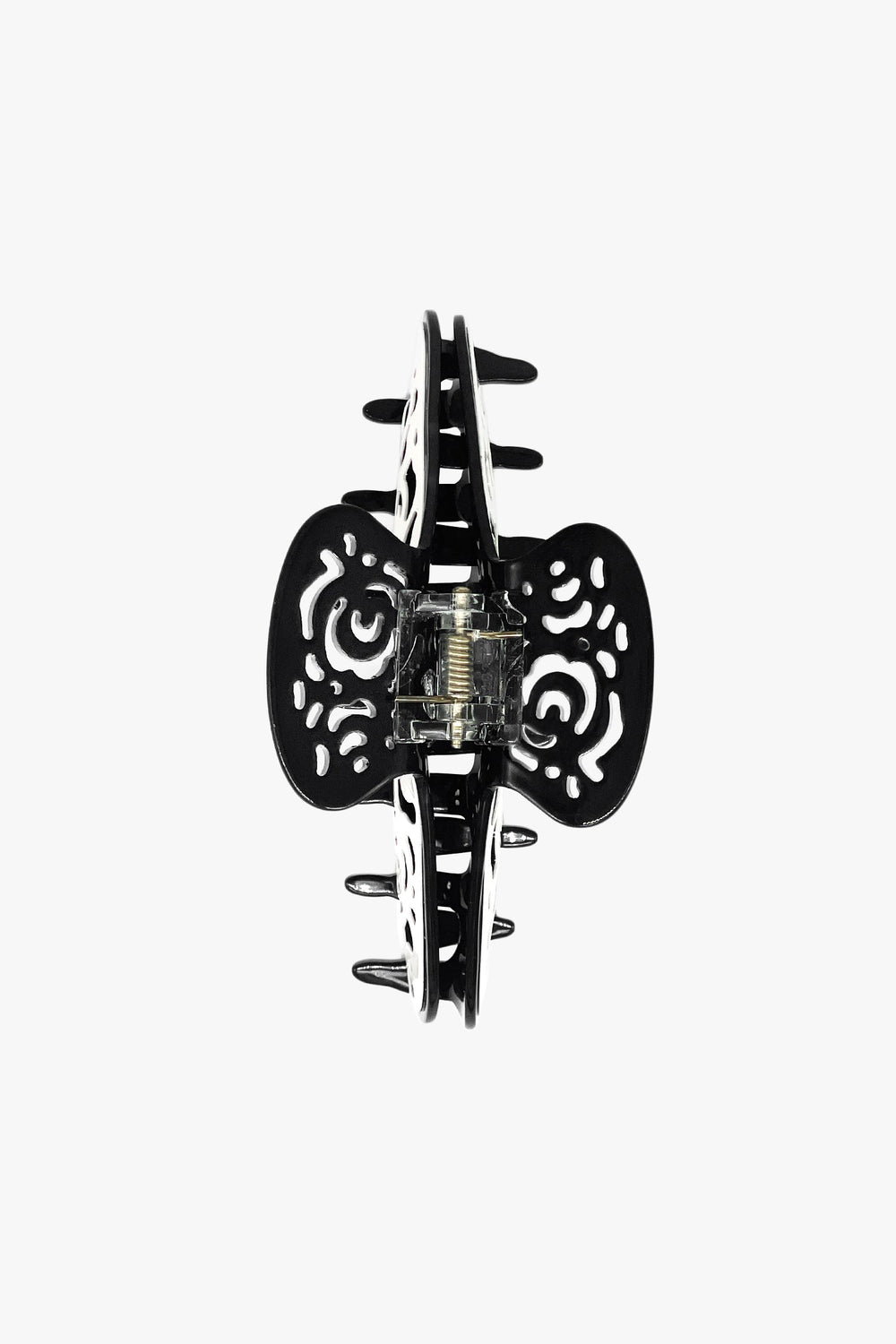 Vintage White & Black Two-Tone Open Scroll Jaw Clip - Anna Sui Sale