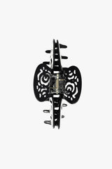 Vintage White & Black Two-Tone Open Scroll Jaw Clip - Anna Sui Sale