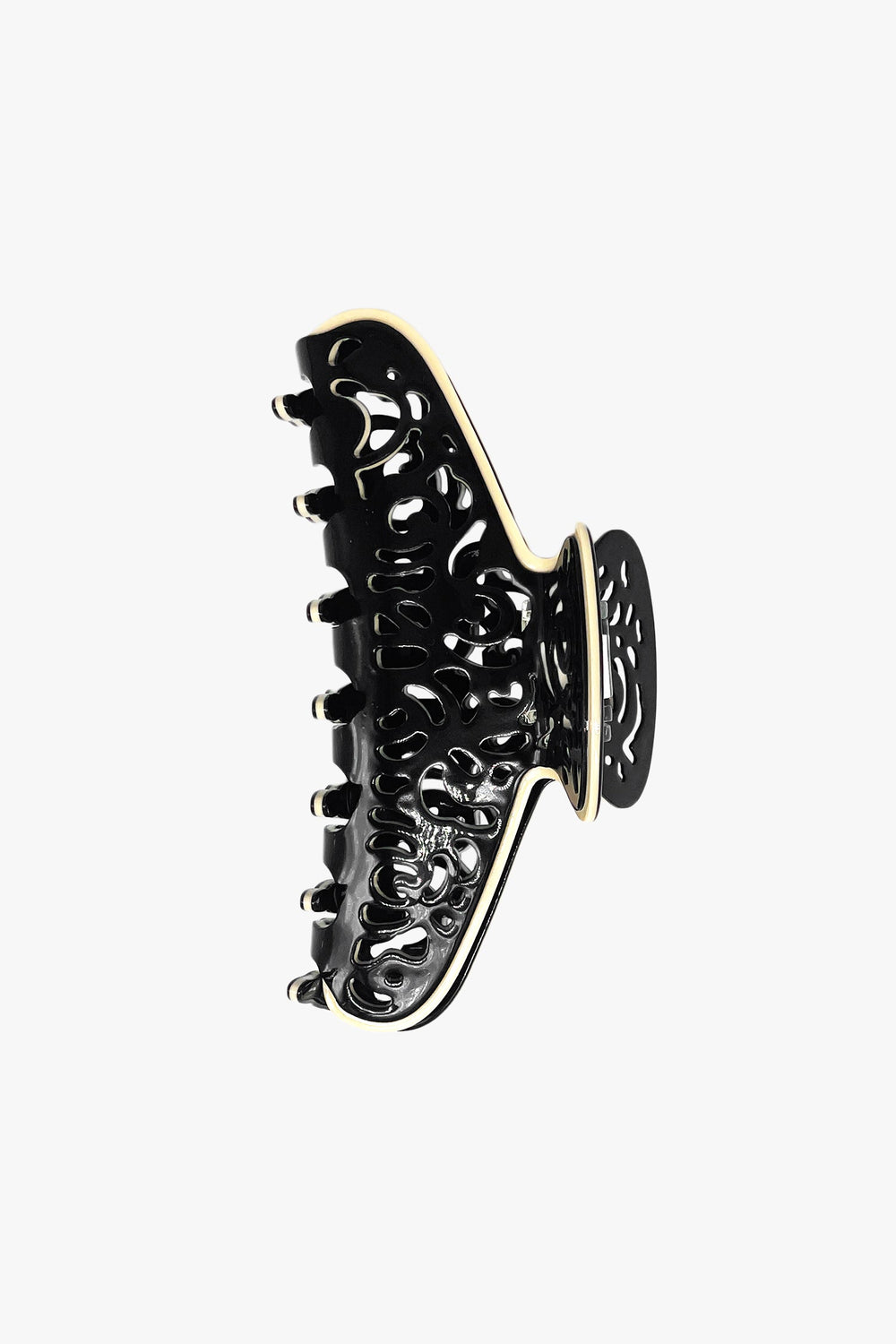 Vintage Black & White Two-Tone Open Scroll Jaw Clip - Anna Sui US
