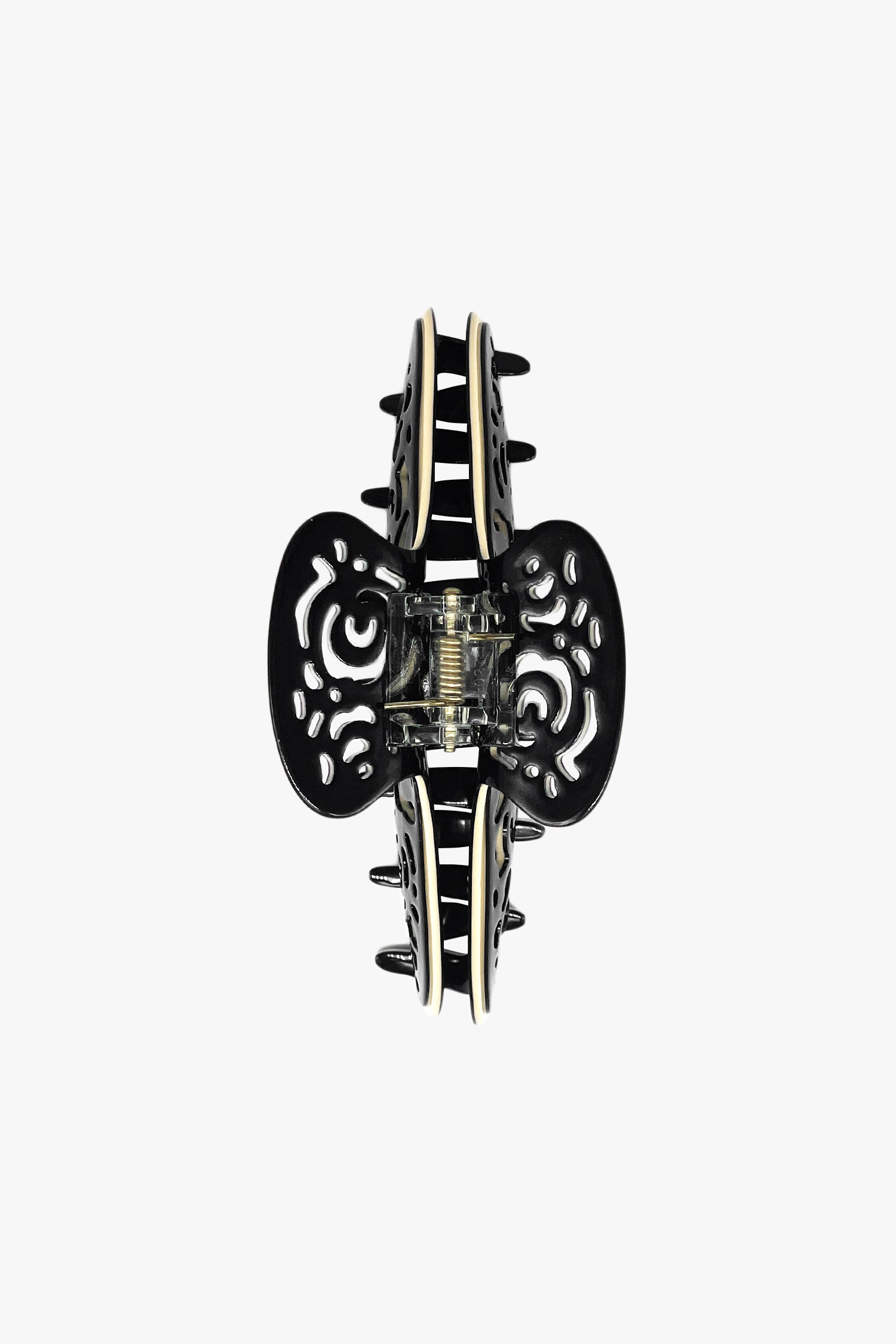 Vintage Black & White Two-Tone Open Scroll Jaw Clip - Anna Sui US