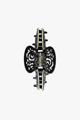 Vintage Black & White Two-Tone Open Scroll Jaw Clip - Anna Sui US