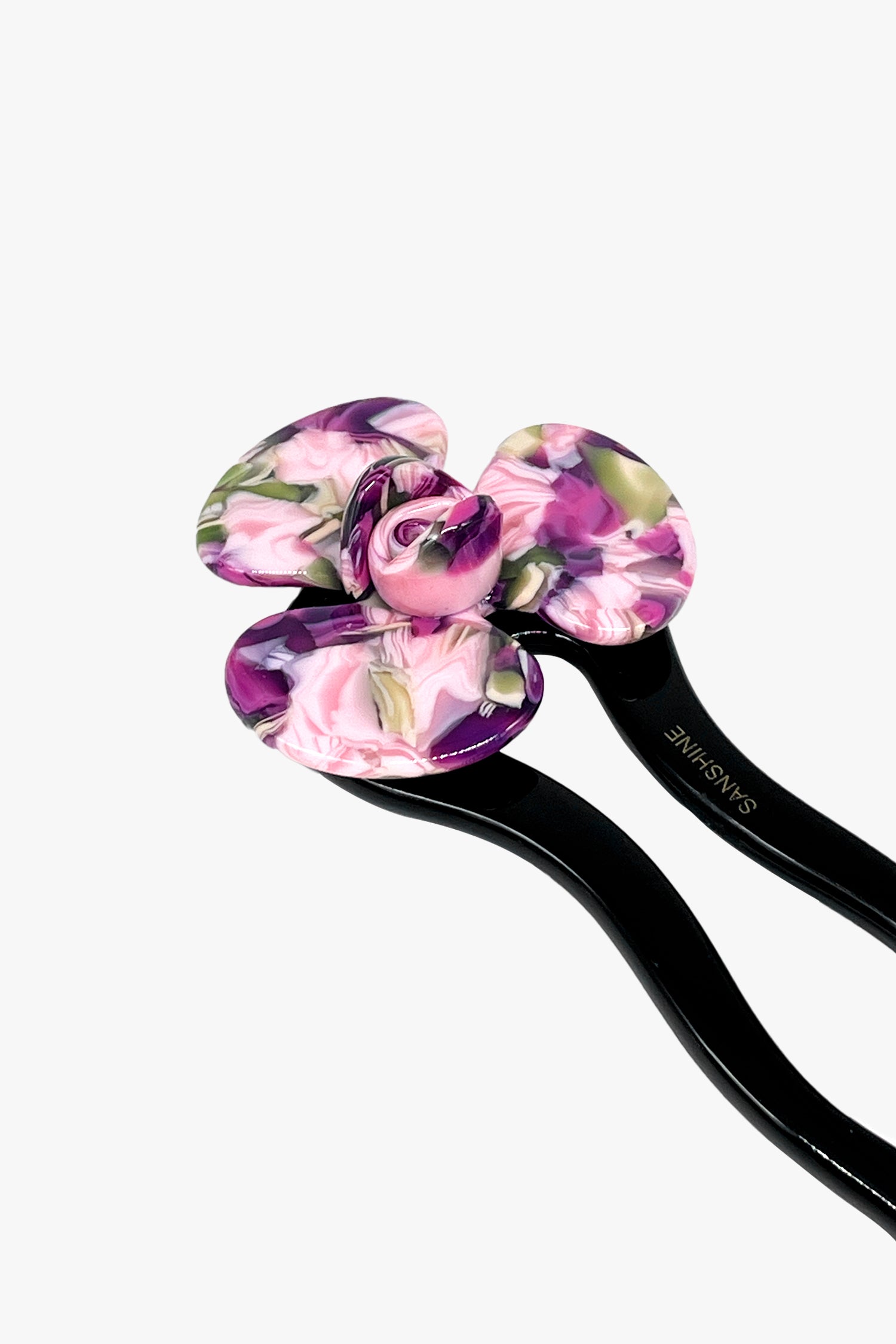 Spring Flower Chignon Hair Pin- Green & Purple - Anna Sui US