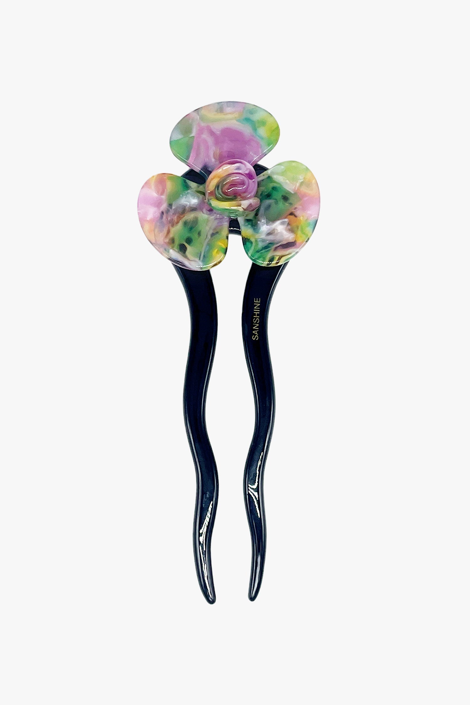 Spring Flower Chignon Hair Pin- Muted Green & Purple - Anna Sui Discount