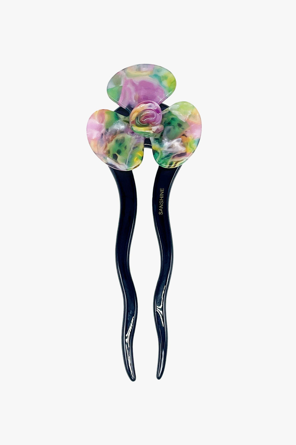 Spring Flower Chignon Hair Pin- Muted Green & Purple - Anna Sui Discount