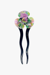 Spring Flower Chignon Hair Pin- Muted Green & Purple - Anna Sui Discount