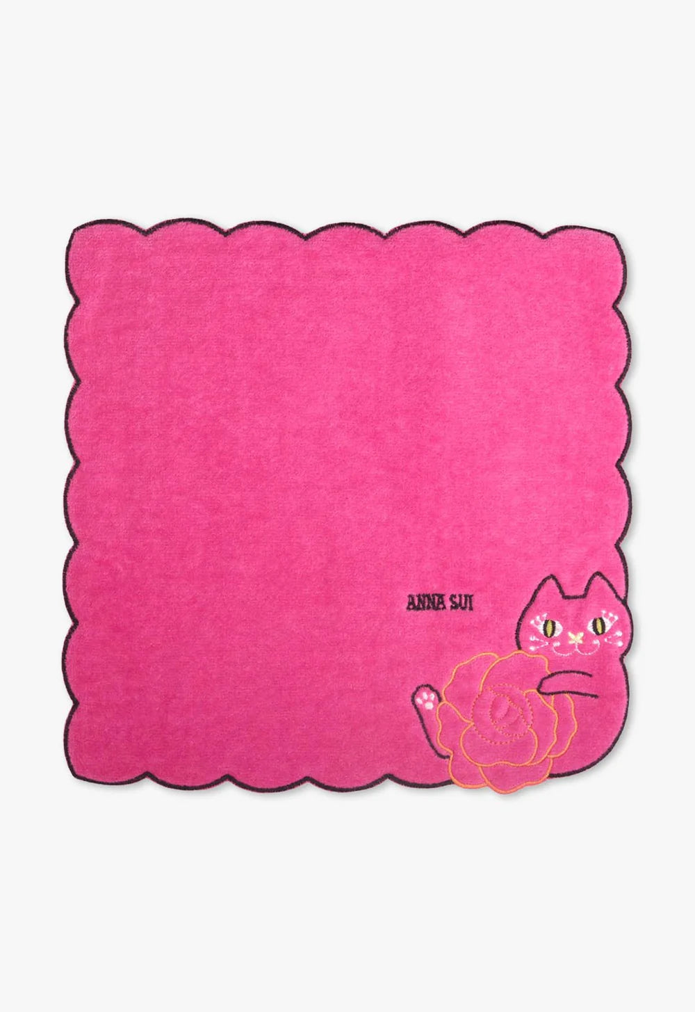 Cat Embroidery Rose Washcloth - Anna Sui Discount