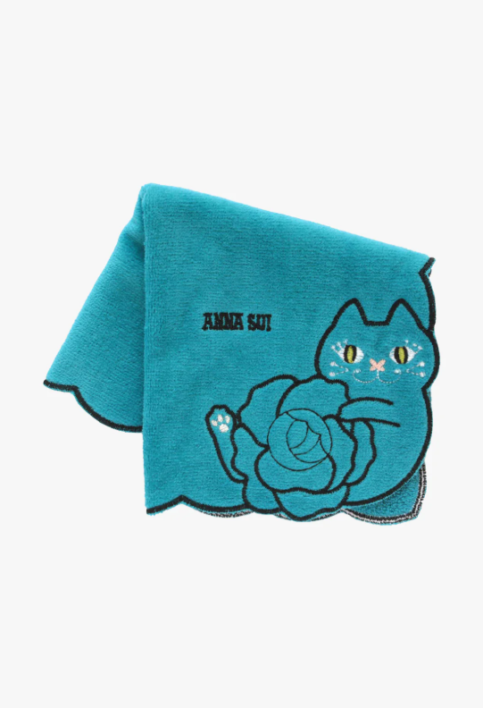 Cat Embroidery Rose Washcloth - Anna Sui Discount
