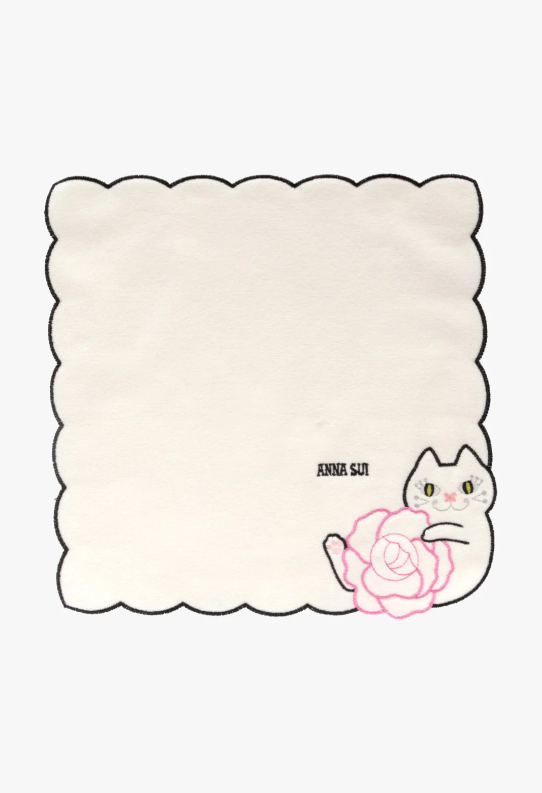 Cat Embroidery Rose Washcloth - Anna Sui Discount