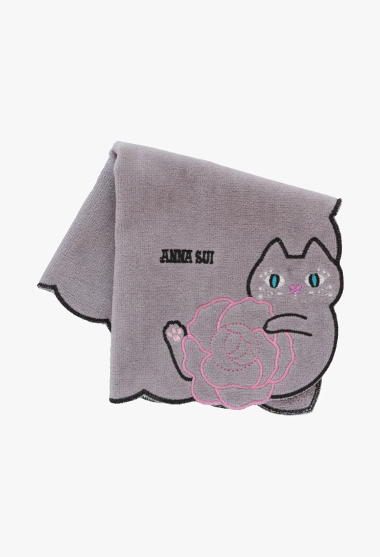 Cat Embroidery Rose Washcloth - Anna Sui Discount