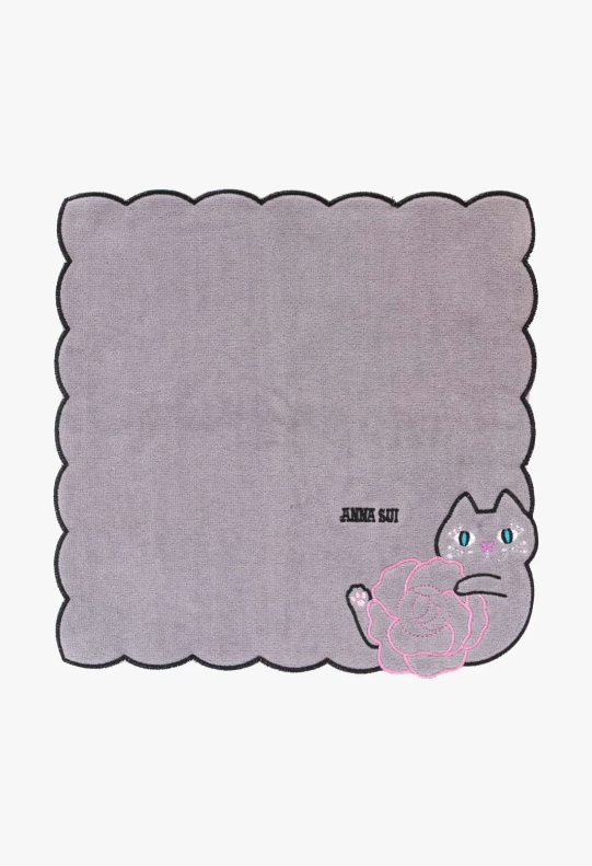 Cat Embroidery Rose Washcloth - Anna Sui Discount