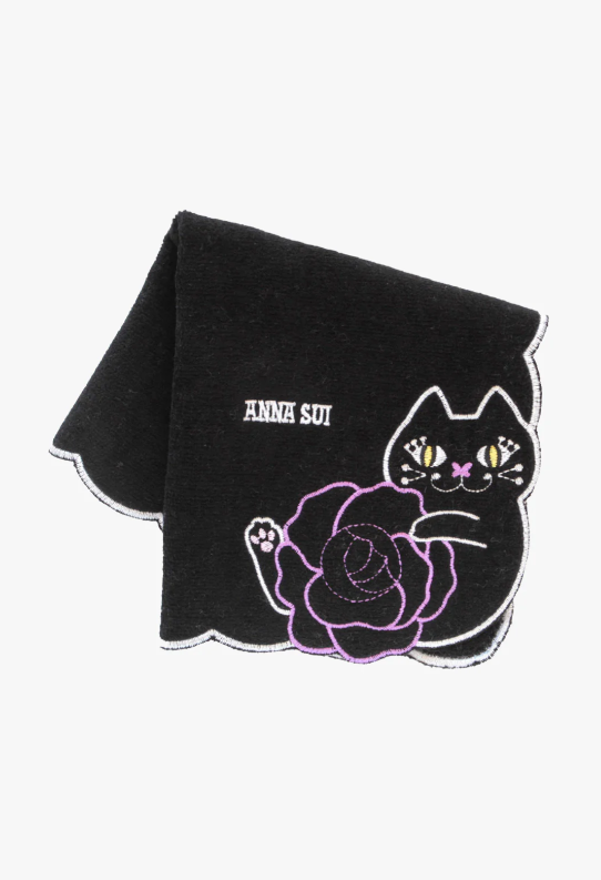 Cat Embroidery Rose Washcloth - Anna Sui Discount