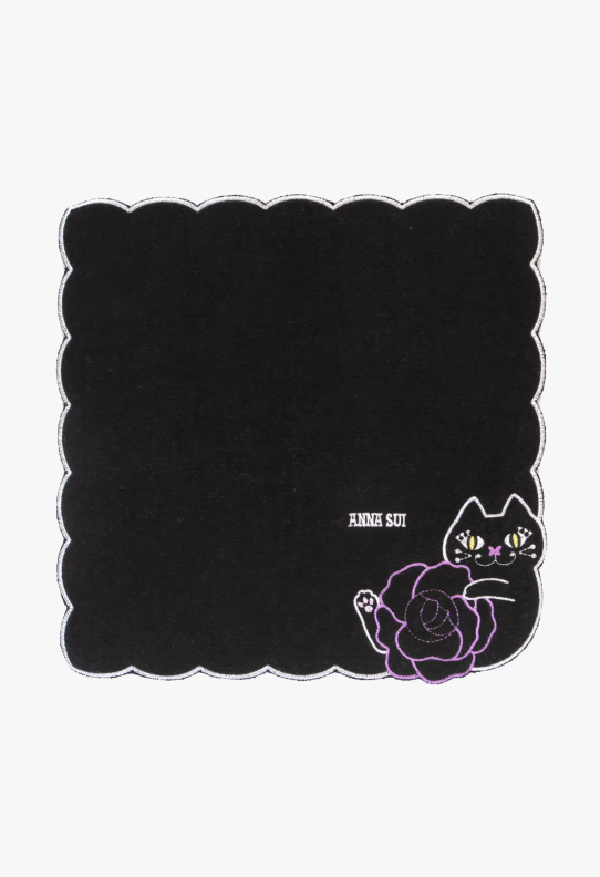 Cat Embroidery Rose Washcloth - Anna Sui Discount