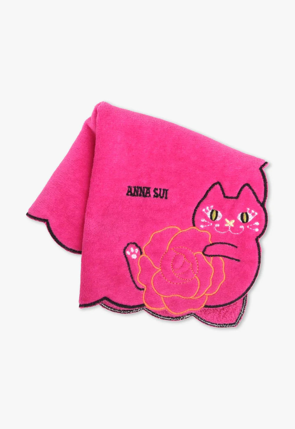 Cat Embroidery Rose Washcloth - Anna Sui Discount