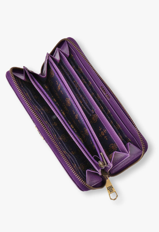 Victorian Quilted Wallet - Purple - Anna Sui Online