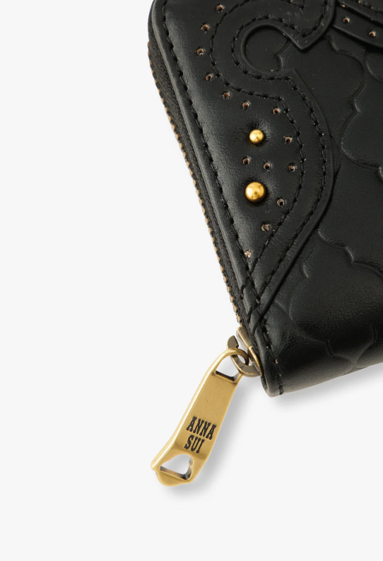Victorian Quilted Small Wallet - Black - Anna Sui Outlet