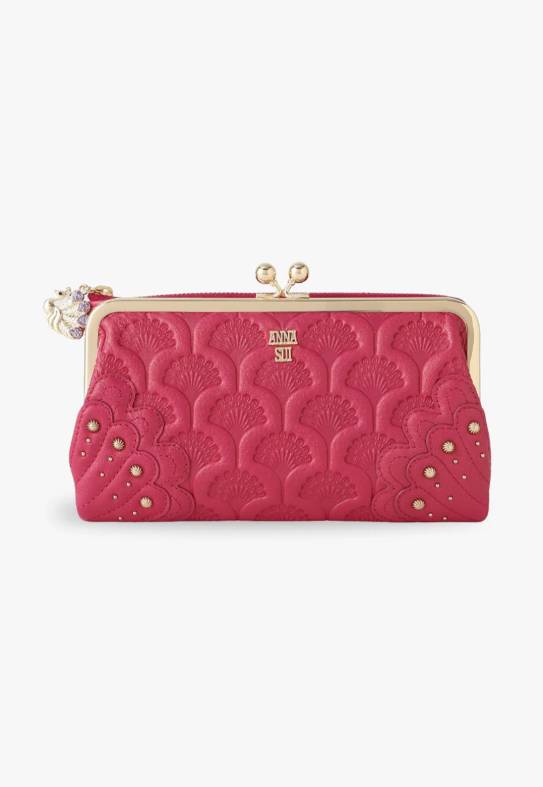 Peacock Embossed Wallet - Pink - Anna Sui Outlet