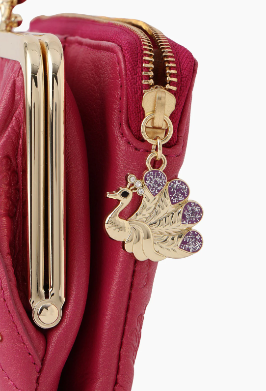 Peacock Embossed Wallet - Pink - Anna Sui Outlet