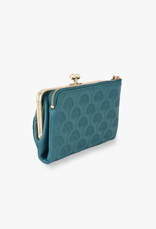 Peacock Embossed Wallet - Turquoise - Anna Sui Sale