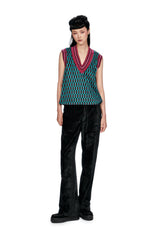 Glitter Geo Jacquard Pullover Vest - Anna Sui Online