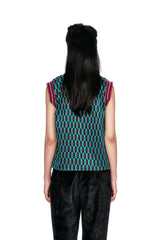 Glitter Geo Jacquard Pullover Vest - Anna Sui Online