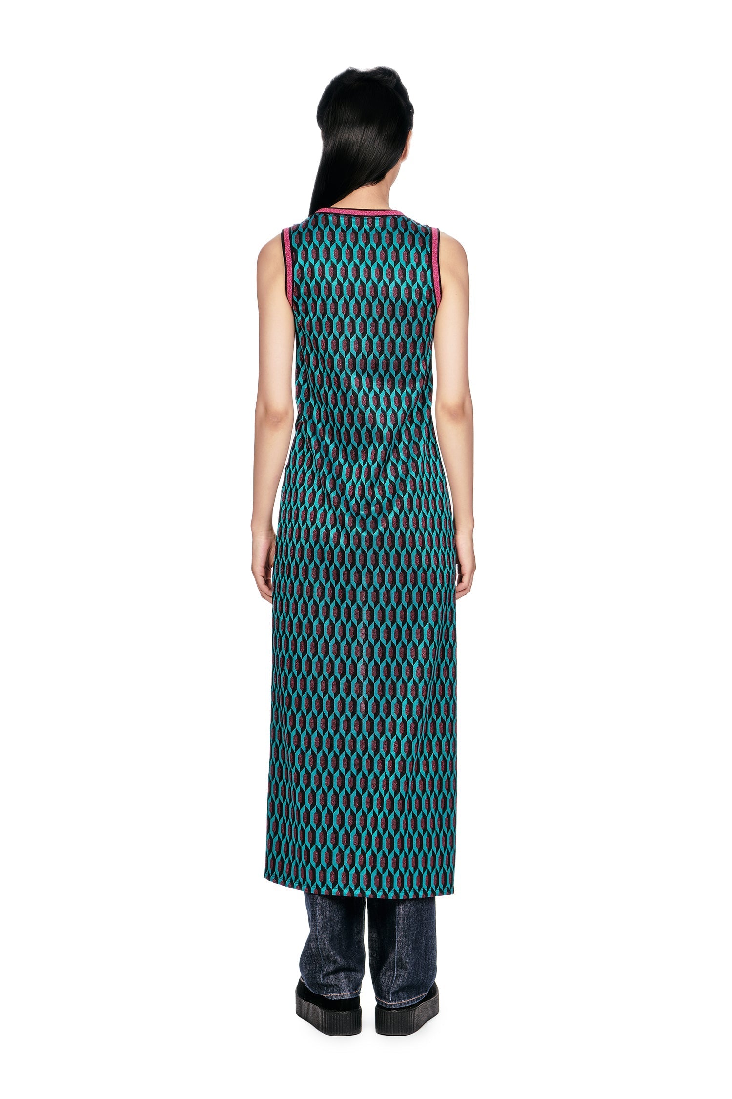Glitter Geo Jacquard Long Vest - Anna Sui Sale
