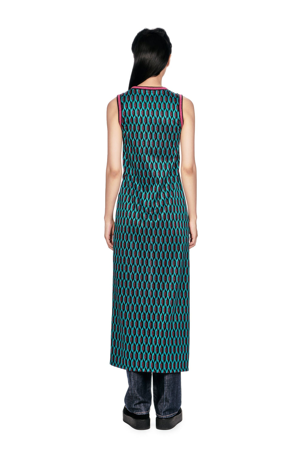 Glitter Geo Jacquard Long Vest - Anna Sui Sale