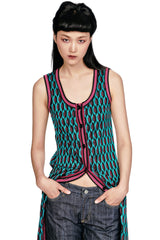 Glitter Geo Jacquard Long Vest - Anna Sui Sale