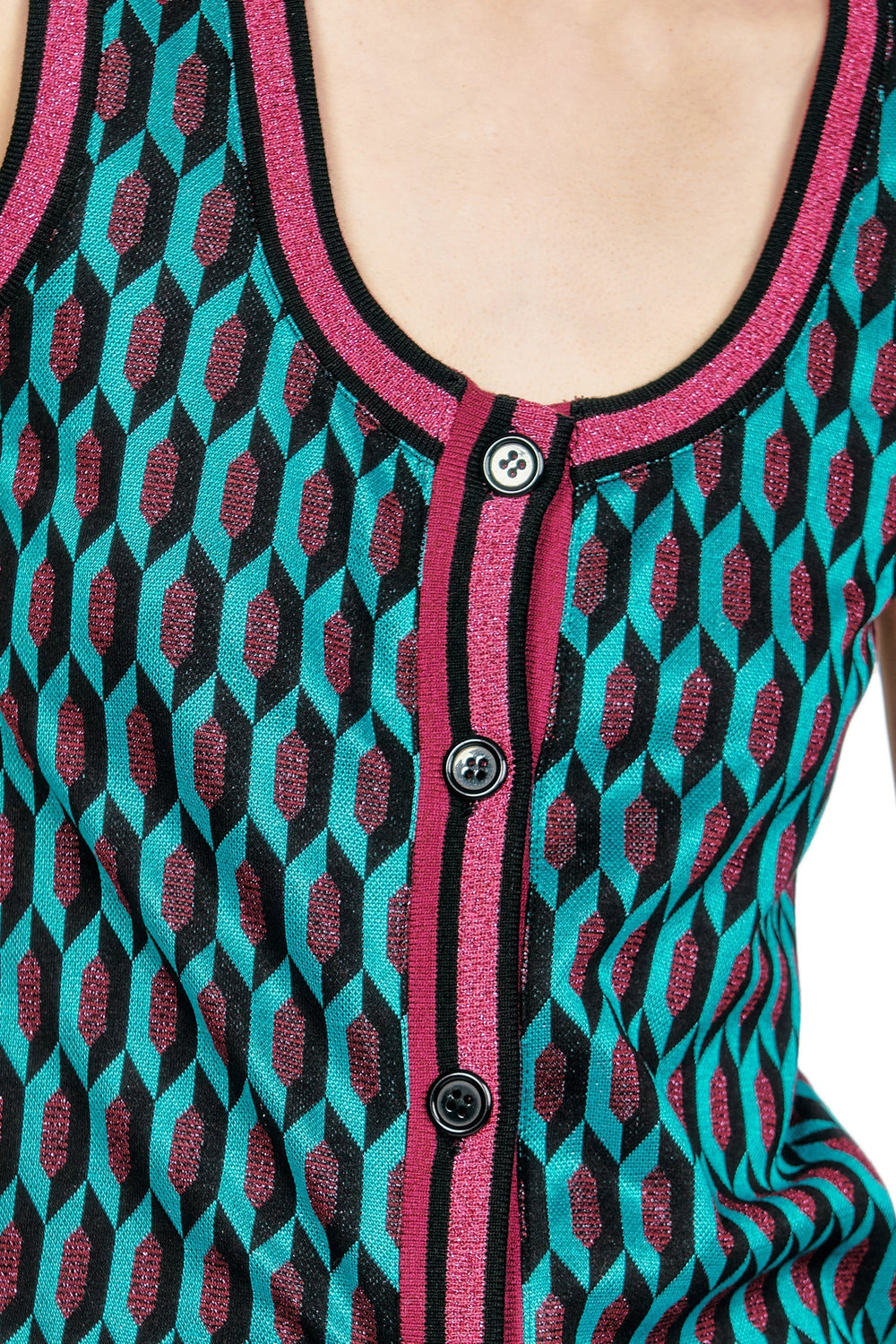 Glitter Geo Jacquard Long Vest - Anna Sui Sale