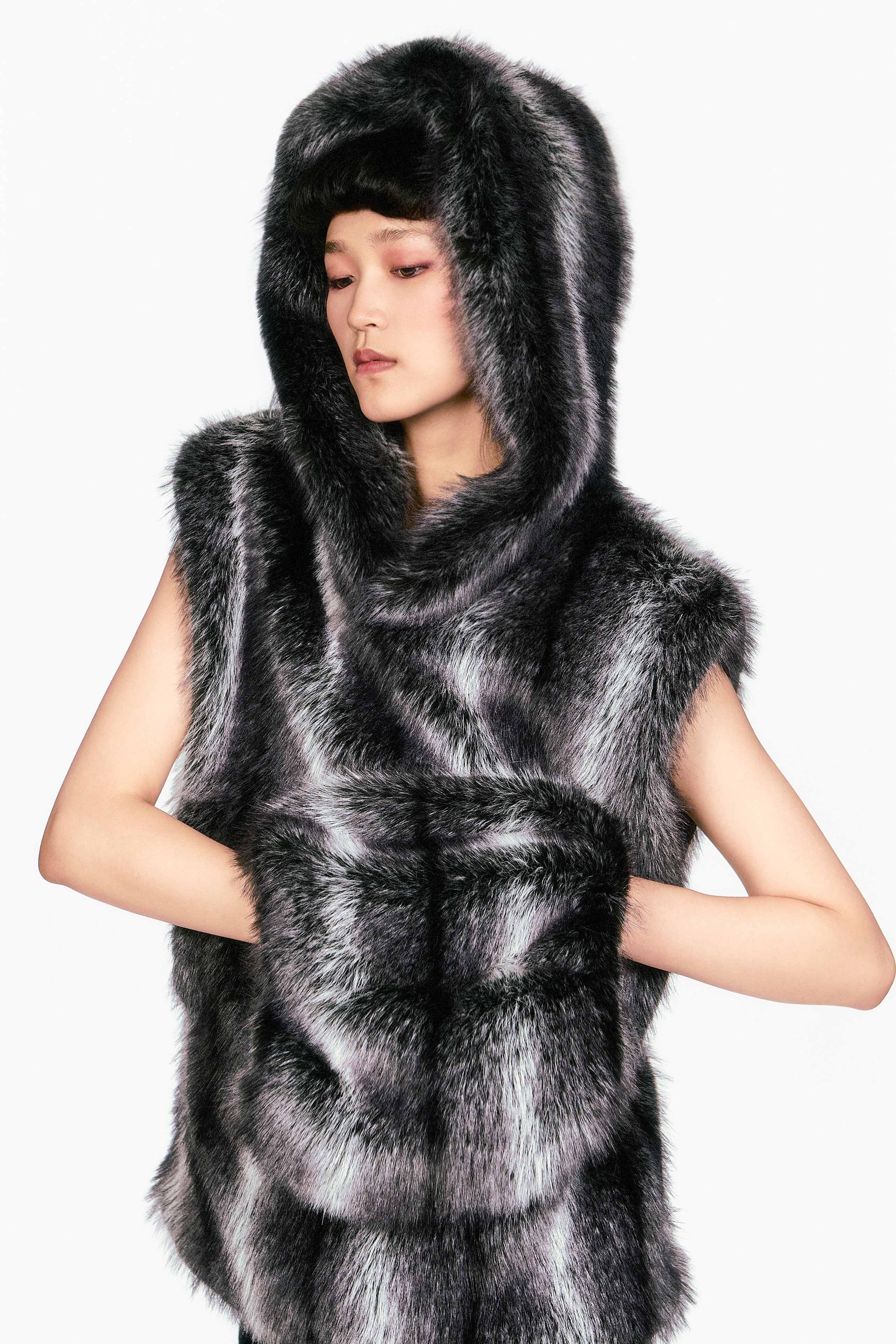 Faux Silver Fox Hoodie - Anna Sui Sale