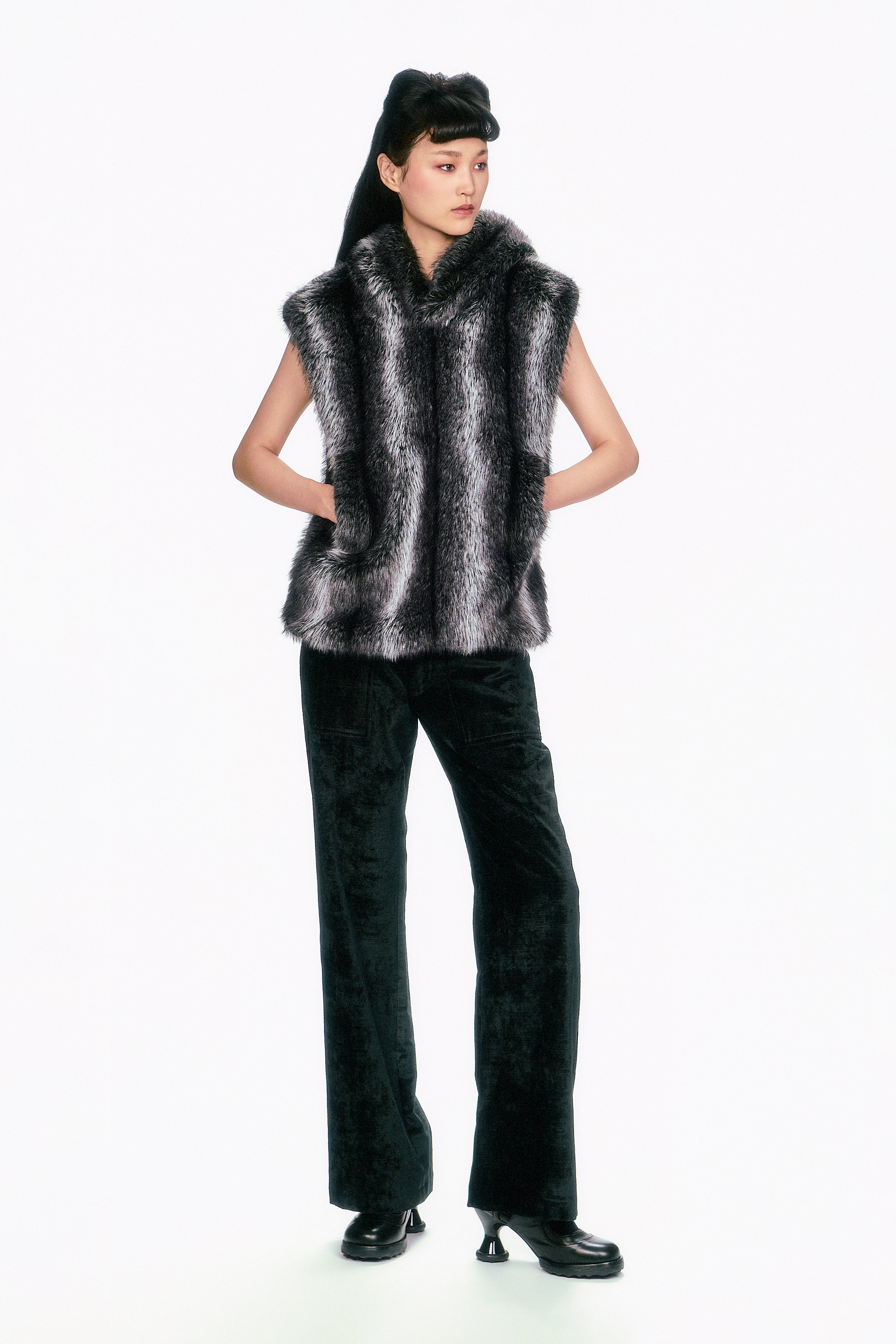 Faux Silver Fox Hoodie - Anna Sui Sale
