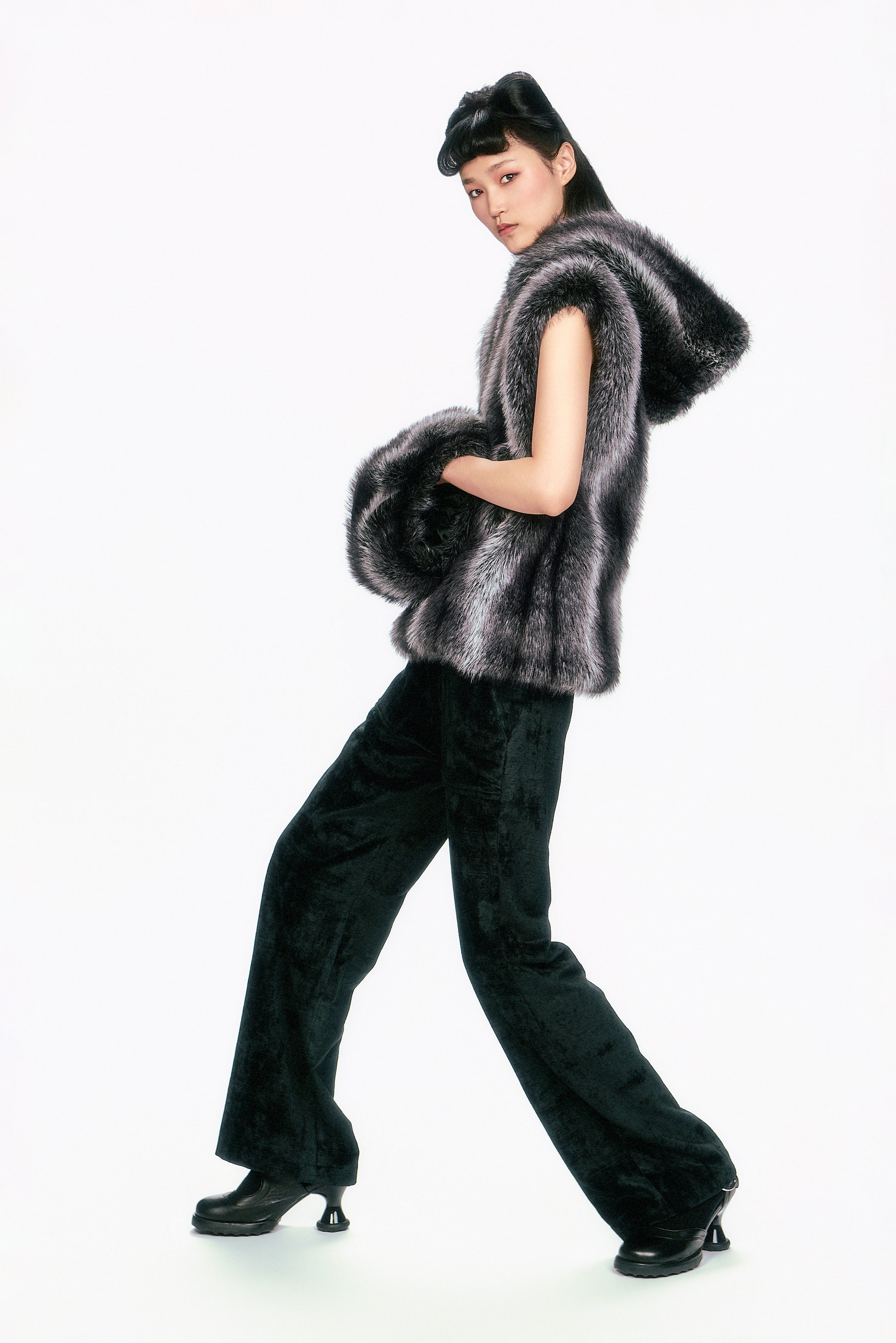 Faux Silver Fox Hoodie - Anna Sui Sale