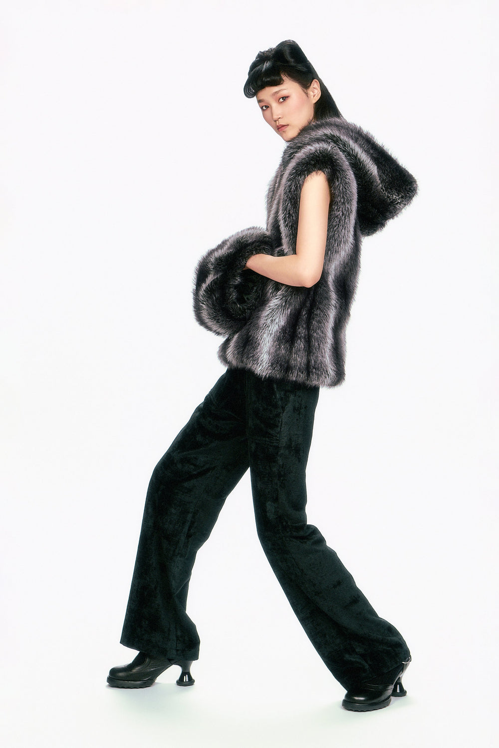 Faux Silver Fox Hoodie - Anna Sui Sale