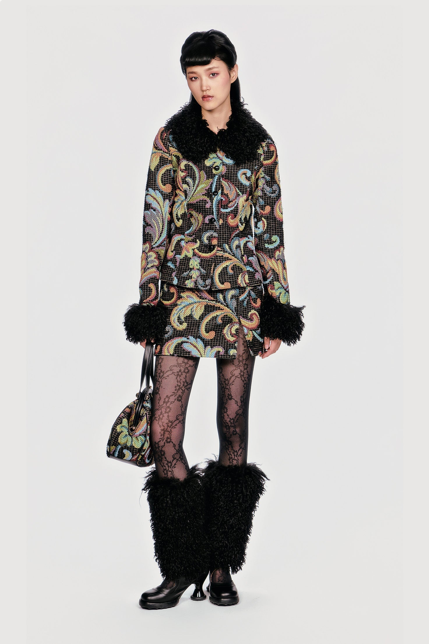 Tapestry Faux Fur Jacket - Anna Sui Sale