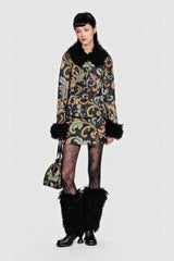 Tapestry Faux Fur Jacket - Anna Sui Sale