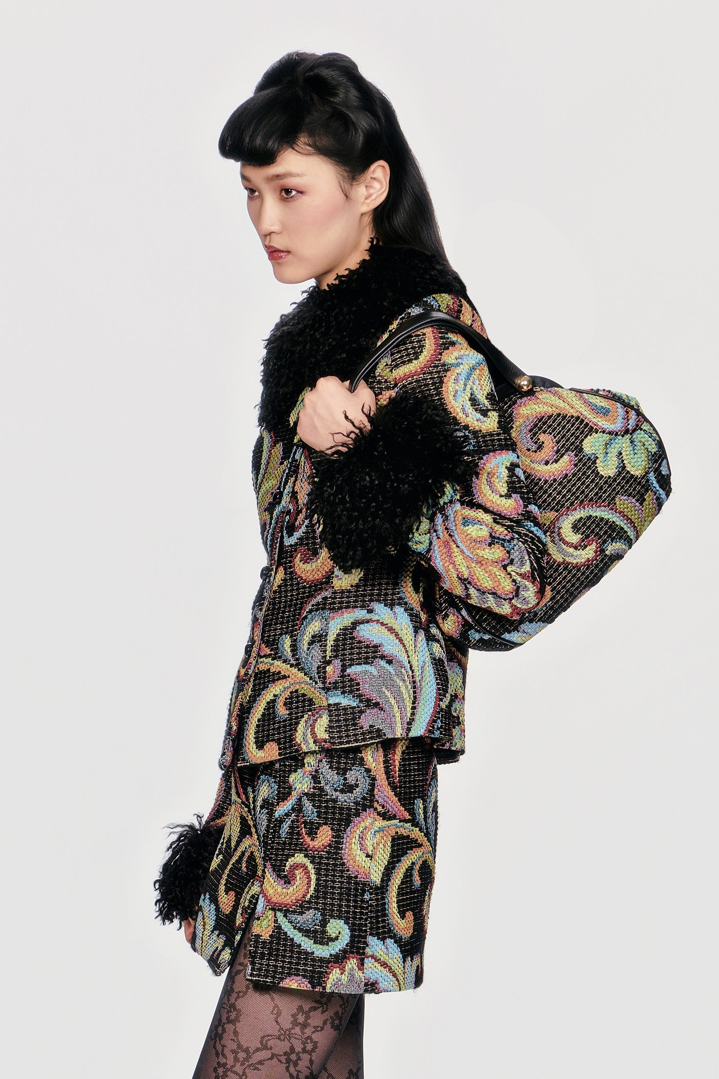 Tapestry Faux Fur Jacket - Anna Sui Sale
