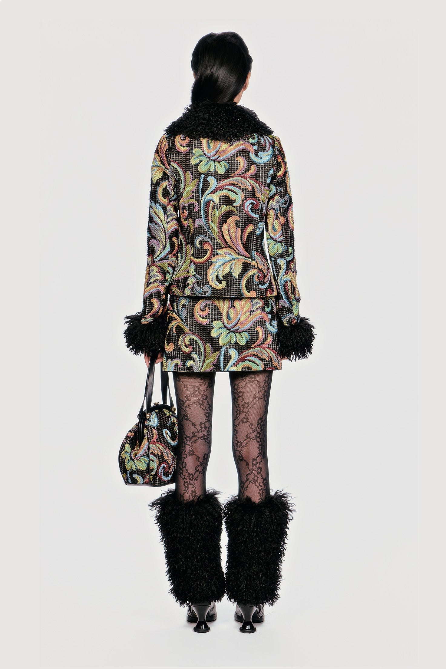 Tapestry Faux Fur Jacket - Anna Sui Sale