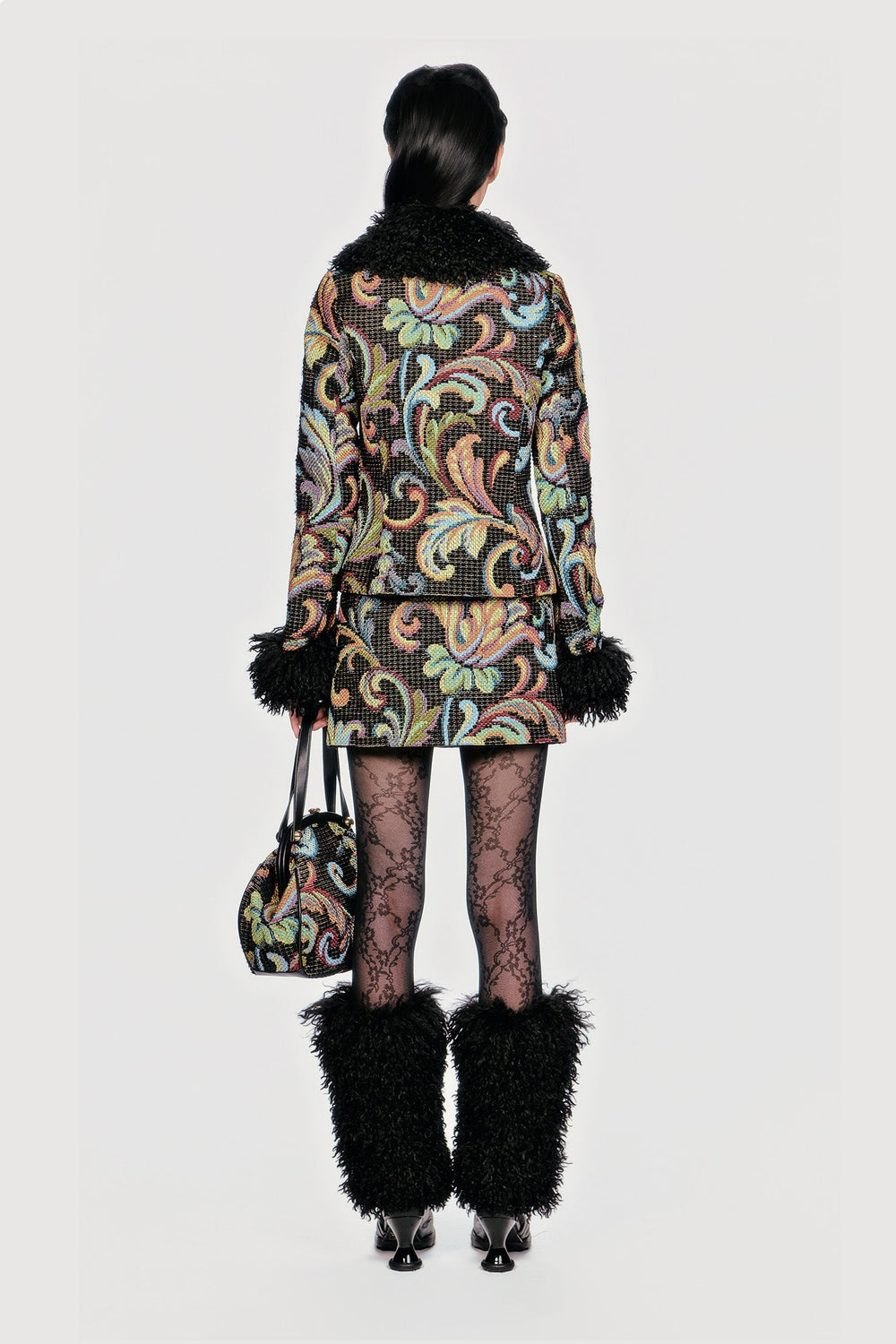 Tapestry Faux Fur Jacket - Anna Sui Sale