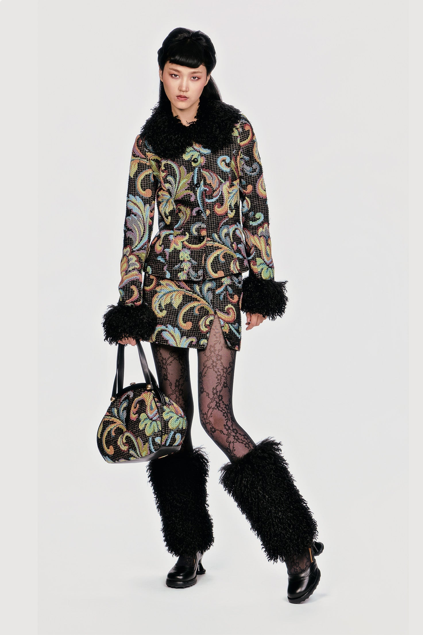Tapestry Faux Fur Jacket - Anna Sui Sale