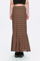 Venetian Stripe Trumpet Skirt - Caramel - Anna Sui Sale