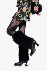 Faux Fur Leg Warmers - Black - Anna Sui US