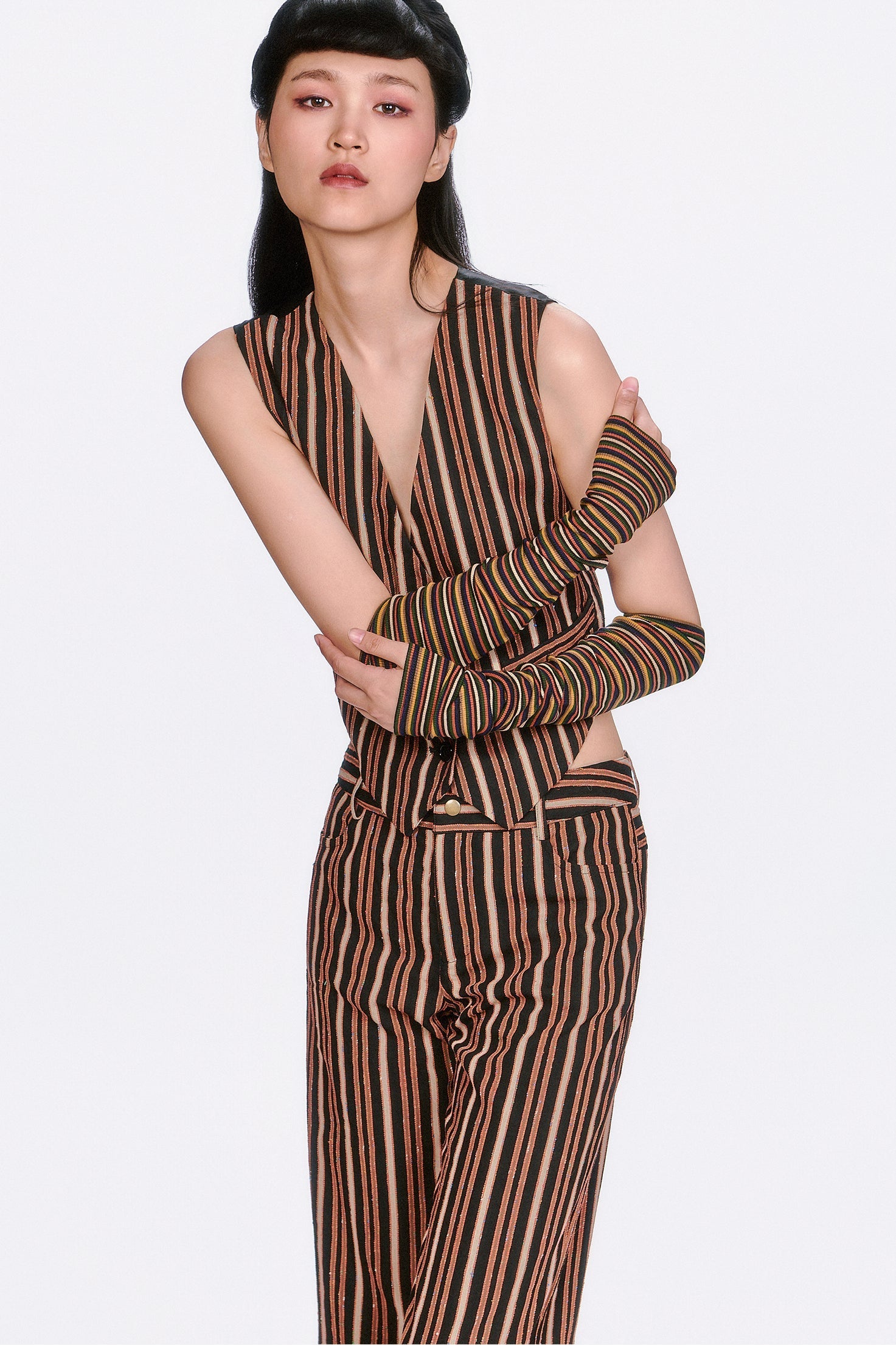 Venetian Stripe Arm Warmers - Anna Sui Outlet